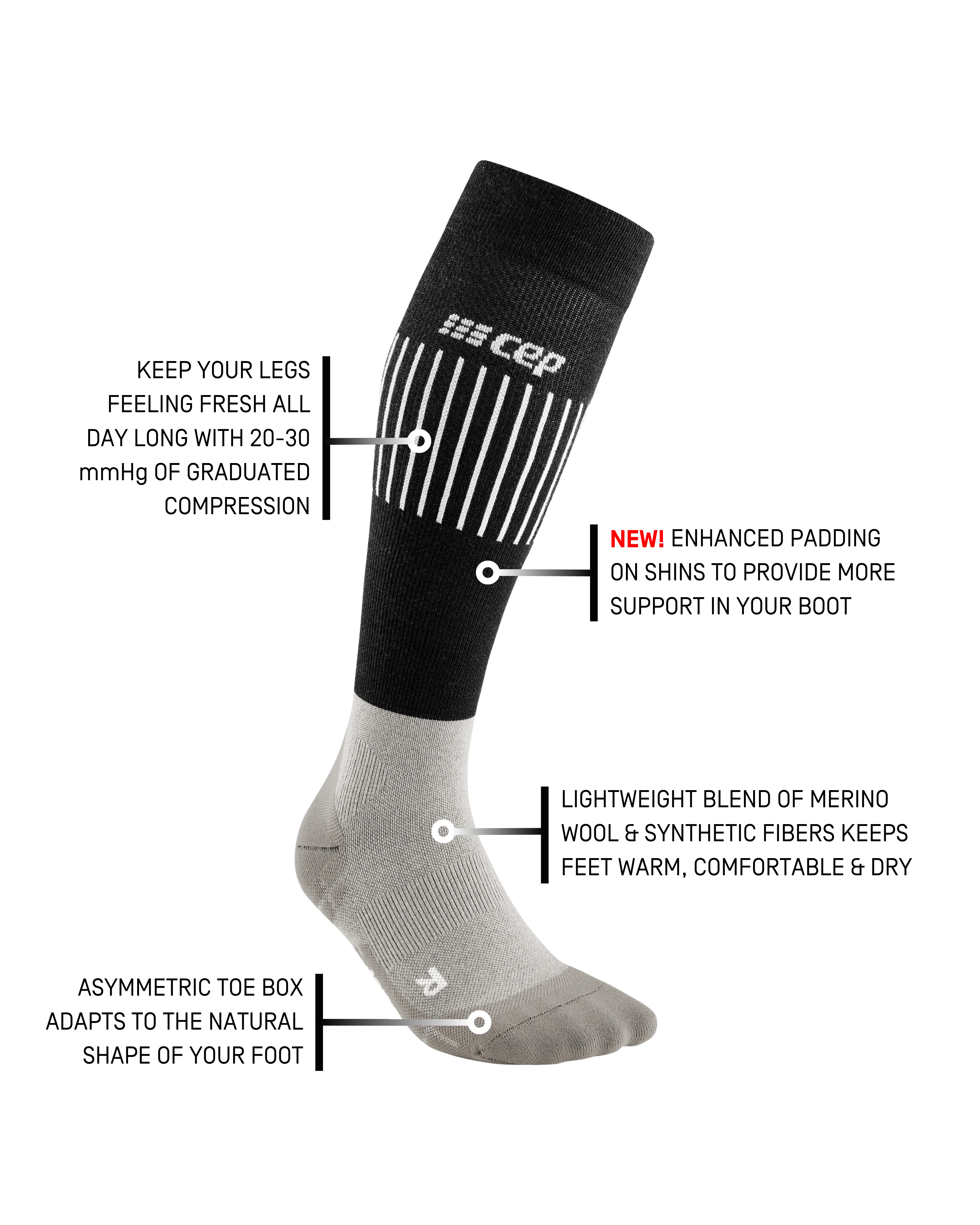 Ski Ultralight Tall Compression Socks, Women 10 Ski Ultralight Tall Compression Socks, Women