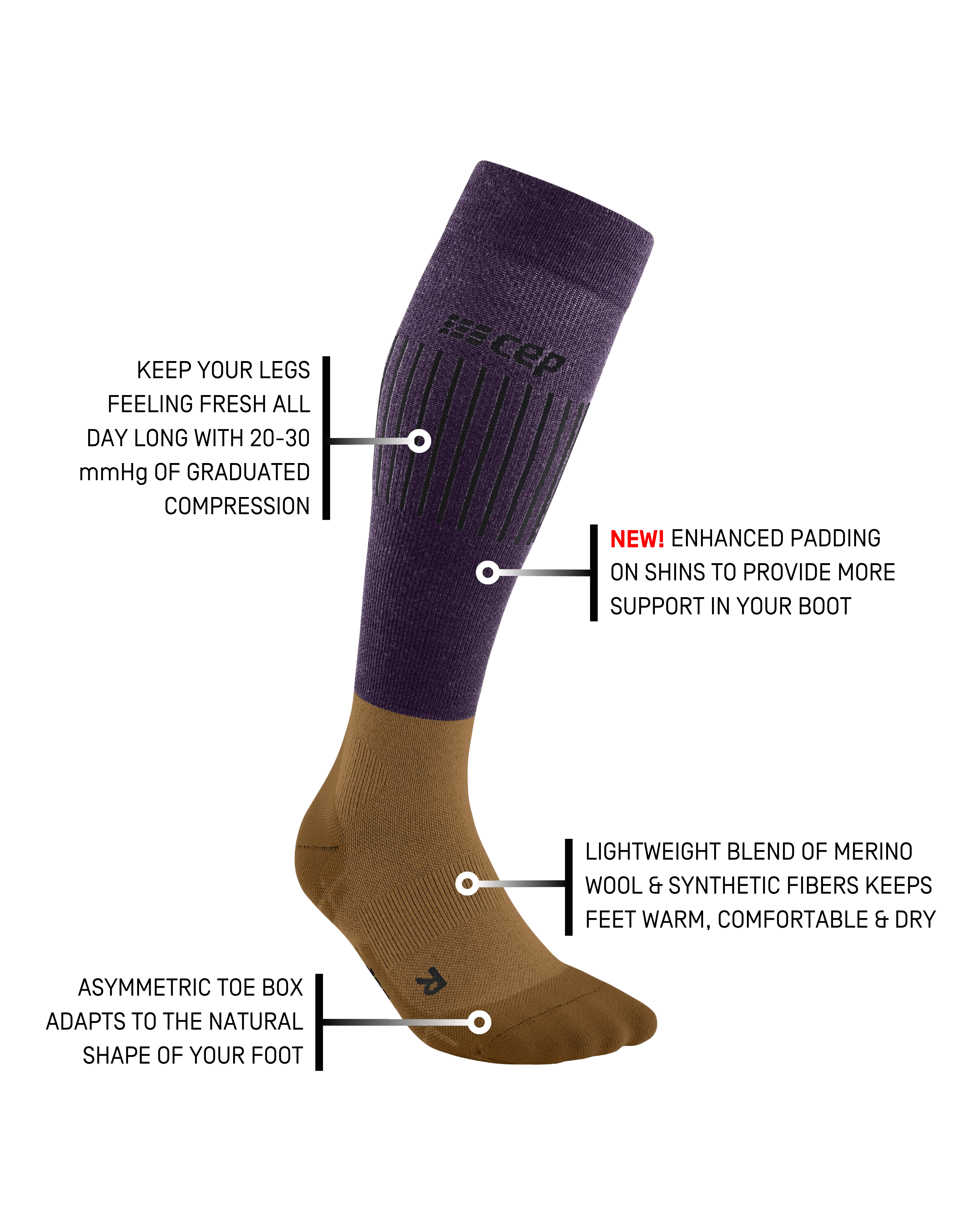 Ski Ultralight Tall Compression Socks, Women 15 Ski Ultralight Tall Compression Socks, Women
