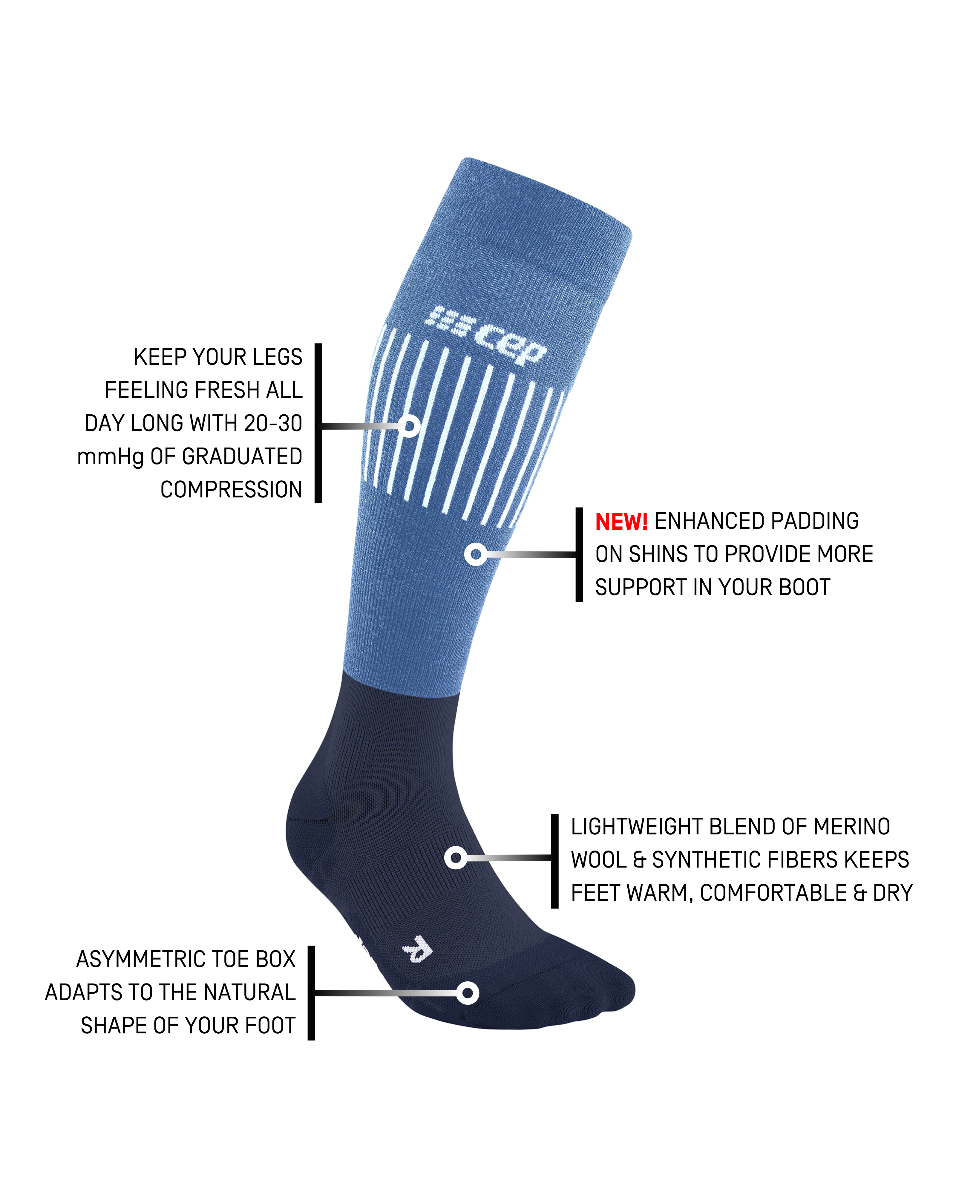 Ski Ultralight Tall Compression Socks, Women 5 Ski Ultralight Tall Compression Socks, Women